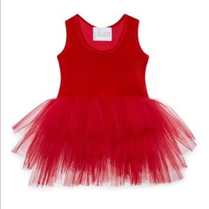 Plum red velvet tutu dress